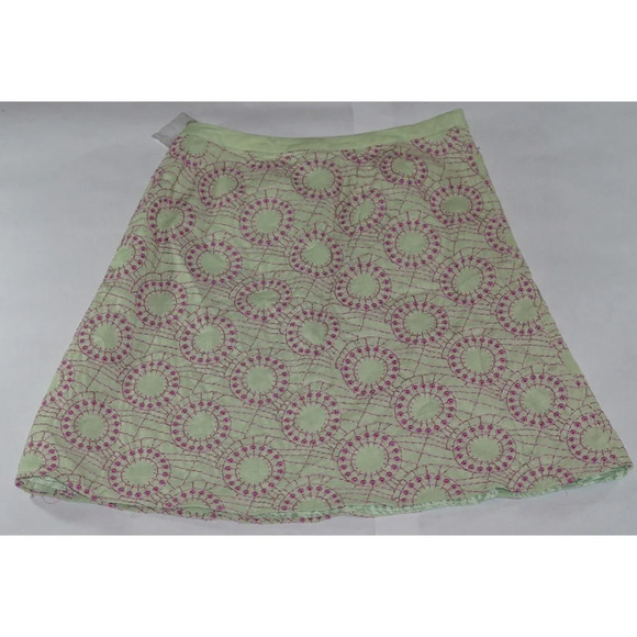 Edward Linen/Rayon A-Line Skirt Circles Size 12 - Picture 3 of 8